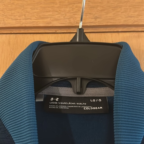 Under Armour Storm Coldgear Striped Quarter Half Zip Sweatshirt Blue Size Large - Picture 4 of 11